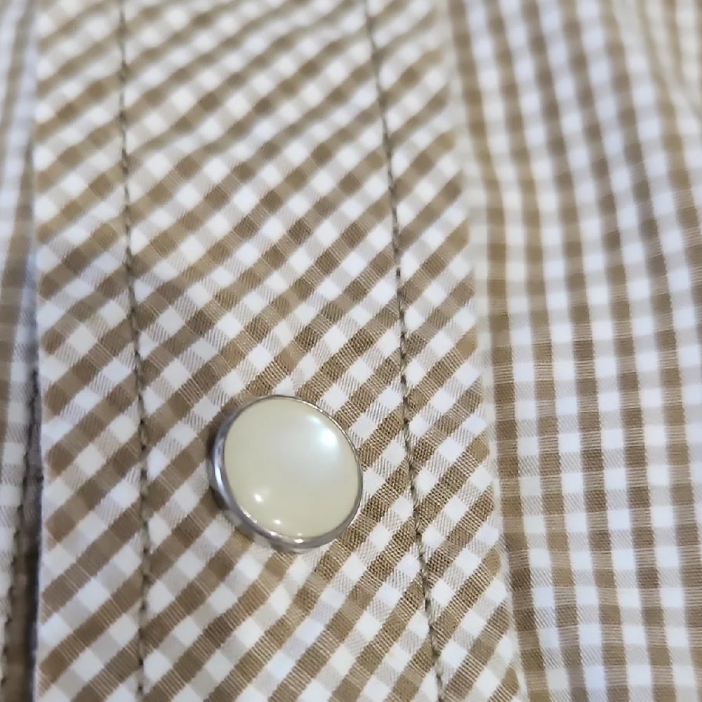 Banana Republic Men's Brown Checkered Button Down Shirt